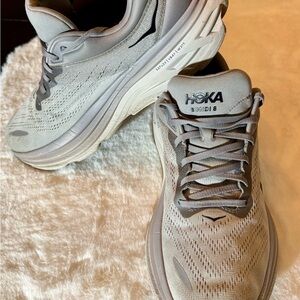 Hoka Light Gray Athletic Shoes